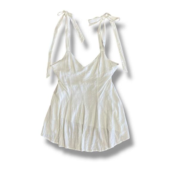 ASOS DESIGN White Linen Blend Tie Strap Swing Cami Top Size 10 US EU 42 - Picture 5 of 8